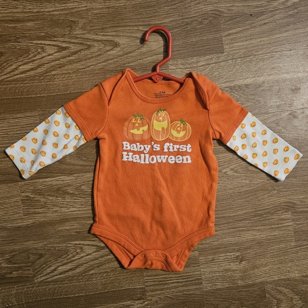 Orange Baby's First Halloween Onesie